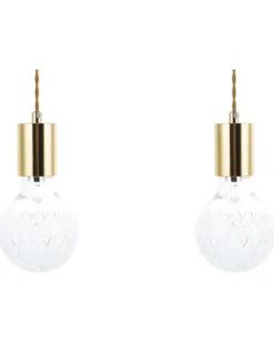 Sæt af 2 pendel lamper ANZA Glas Guld