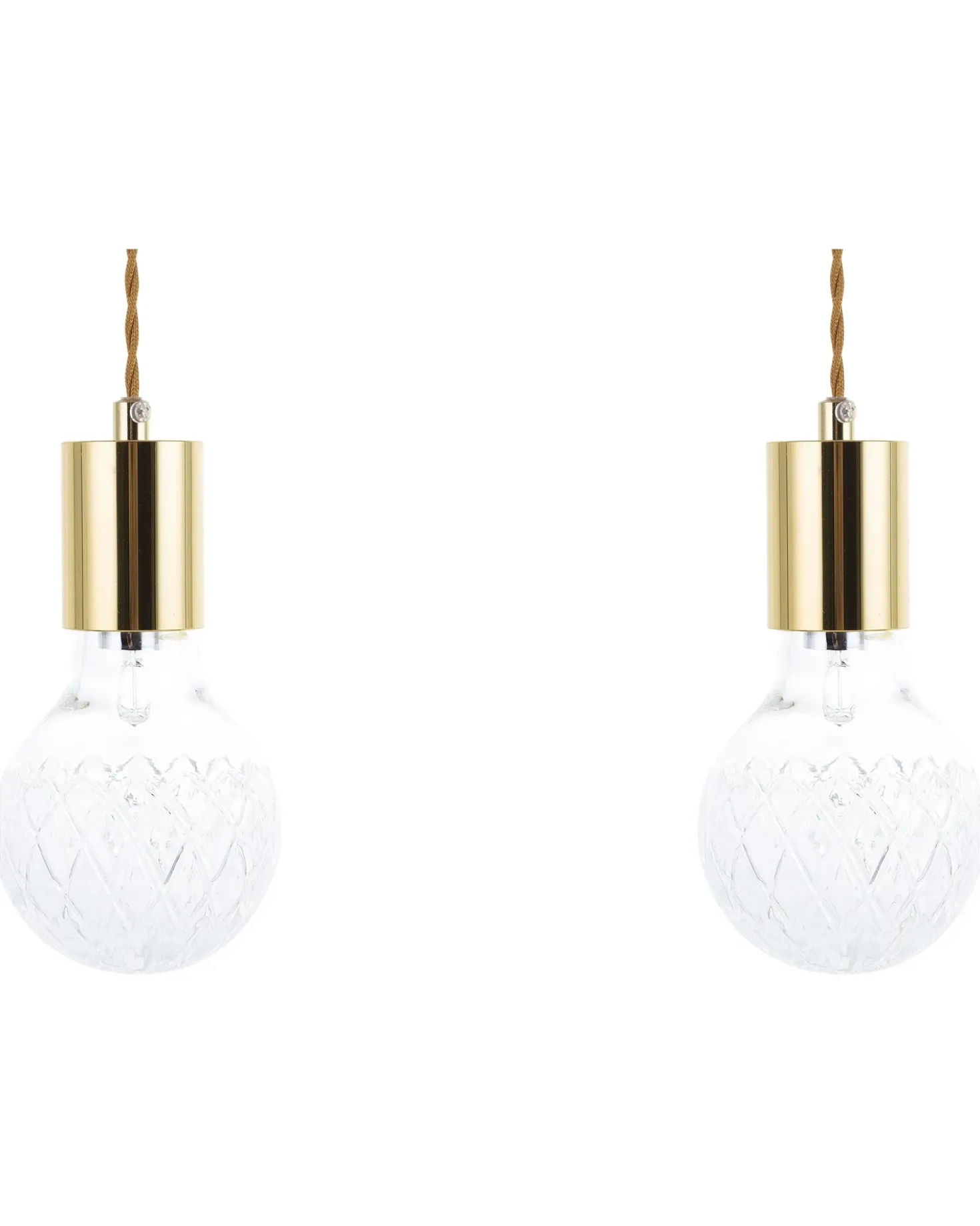 Sæt af 2 pendel lamper ANZA Glas Guld