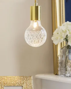 Sæt af 2 pendel lamper ANZA Glas Guld