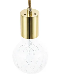 Sæt af 2 pendel lamper ANZA Glas Guld