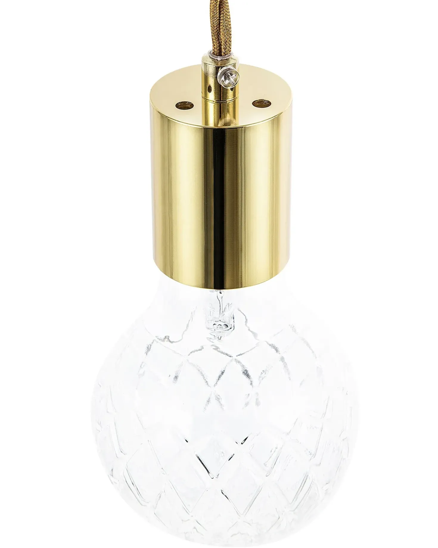 Sæt af 2 pendel lamper ANZA Glas Guld