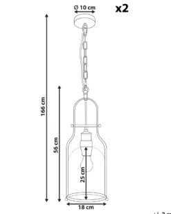 Sæt af 2 pendel lamper BASHILO Metal Sort