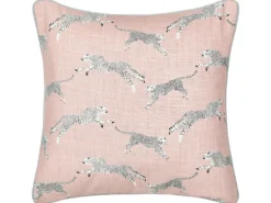 Sæt af 2 pyntepuder ARALES Bomuld 45 x 45 cm Pastellrosa Dyremønster