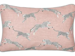 Sæt af 2 pyntepuder ARALES Bomuld 30 x 50 cm Pastellrosa Dyremønster