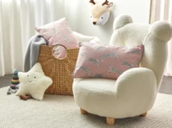 Sæt af 2 pyntepuder ARALES Bomuld 30 x 50 cm Pastellrosa Dyremønster