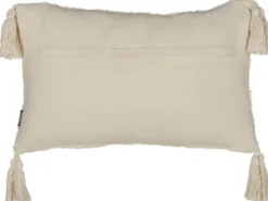 Sæt af 2 pyntepuder CASSIOPE Bomuld 30 x 50 cm Hvid Geometrisk mønster
