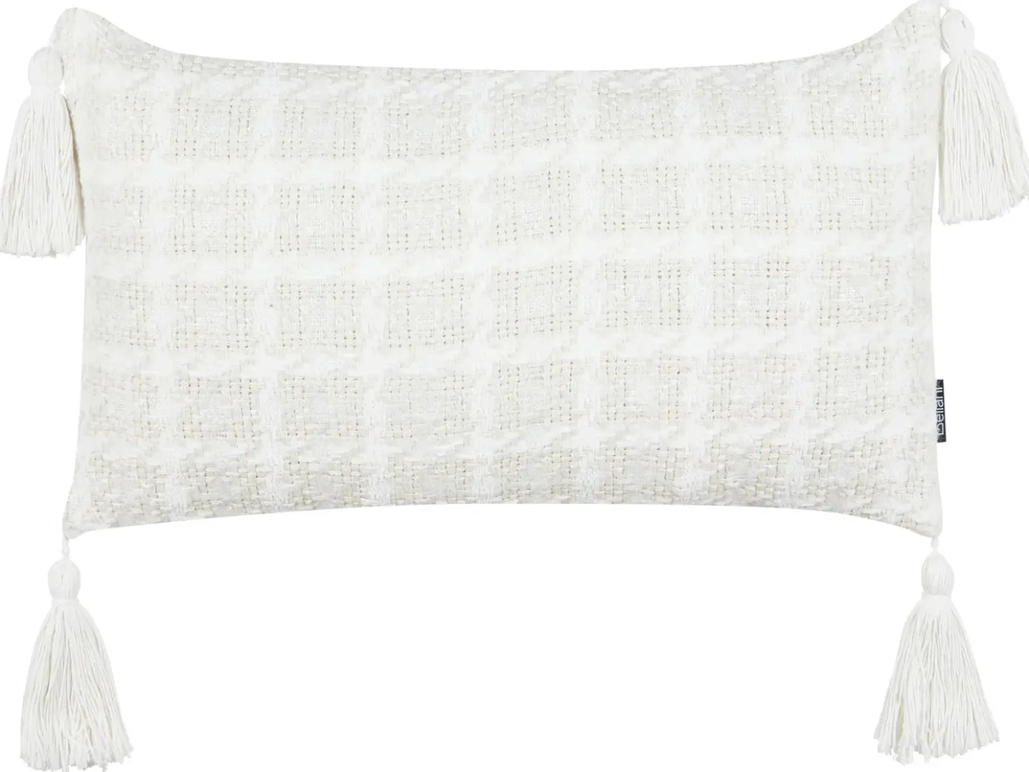 Sæt af 2 pyntepuder DOURIS 30 x 60 cm Lys Beige Ternet mønster