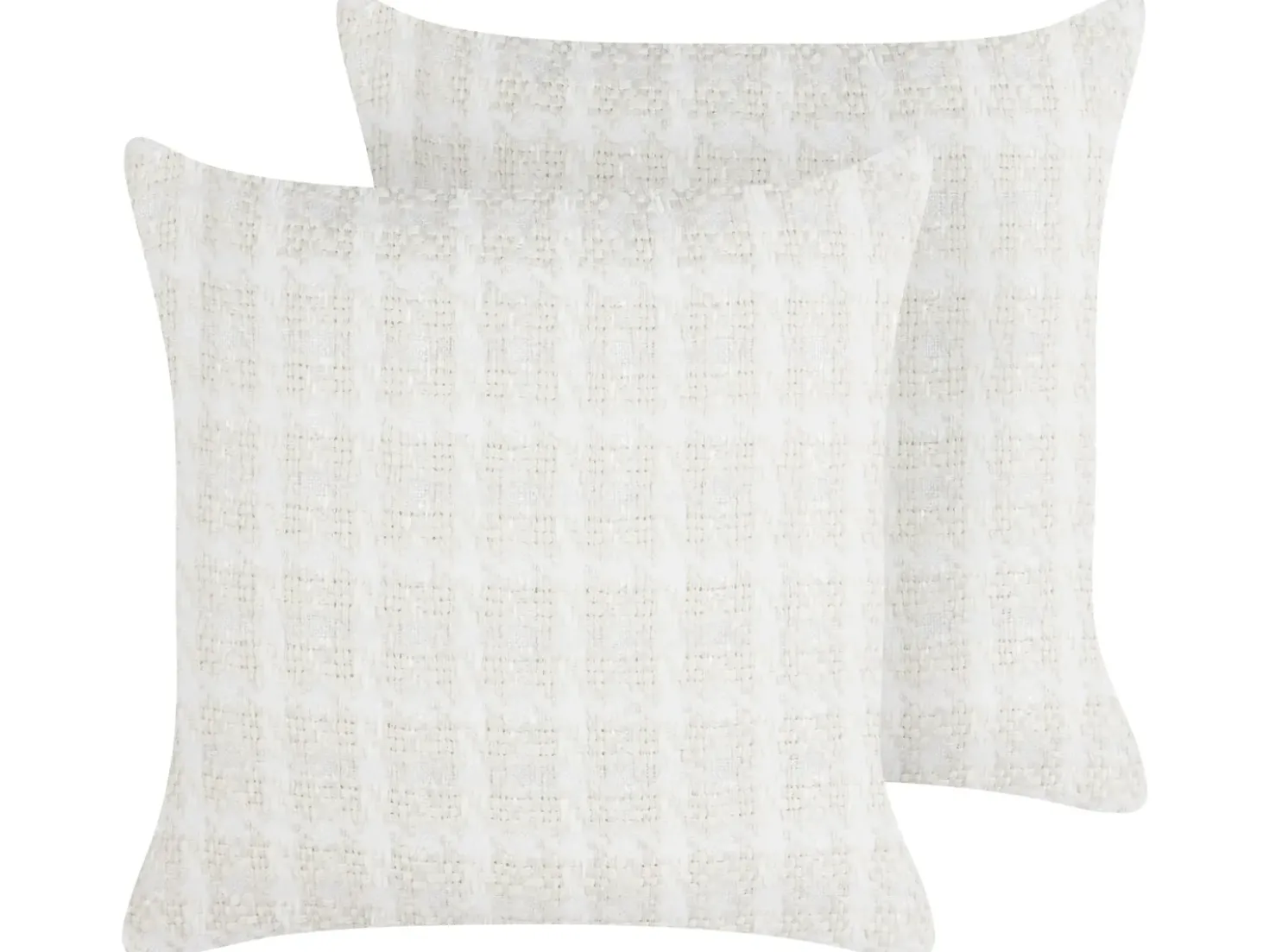 Sæt af 2 pyntepuder DOURIS 45 x 45 cm Lys Beige Ternet mønster