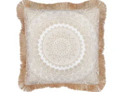 Sæt af 2 pyntepuder GERANIUM 45 x 45 cm Beige Orientalsk mønster