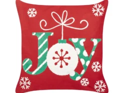 Sæt af 2 pyntepuder GINGERBREAD Bomuld 45 x 45 cm Rød Julemønster