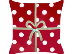 Sæt af 2 pyntepuder GUMDROP Velour 45 x 45 cm Rød Julemønster