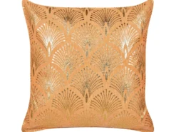 Sæt af 2 pyntepuder HOYA Bomuld 45 x 45 cm Orange Geometrisk mønster