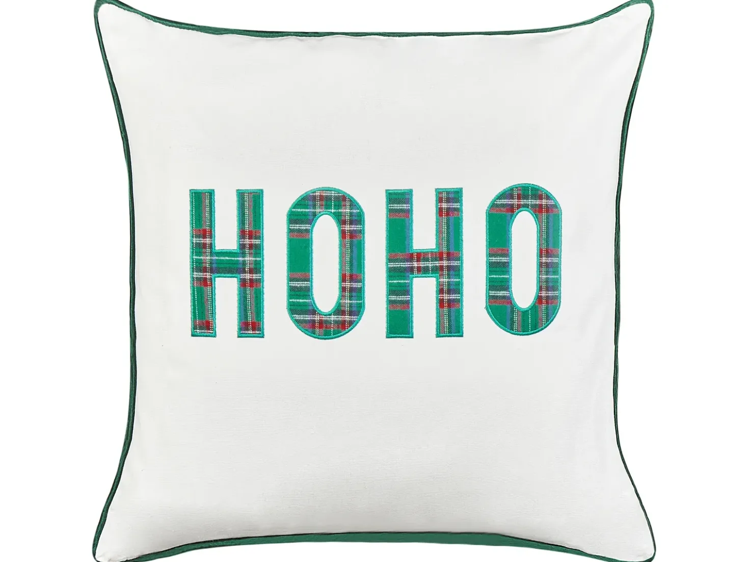 Sæt af 2 pyntepuder JOYCANDY Bomuld 45 x 45 cm Hvid Julemønster