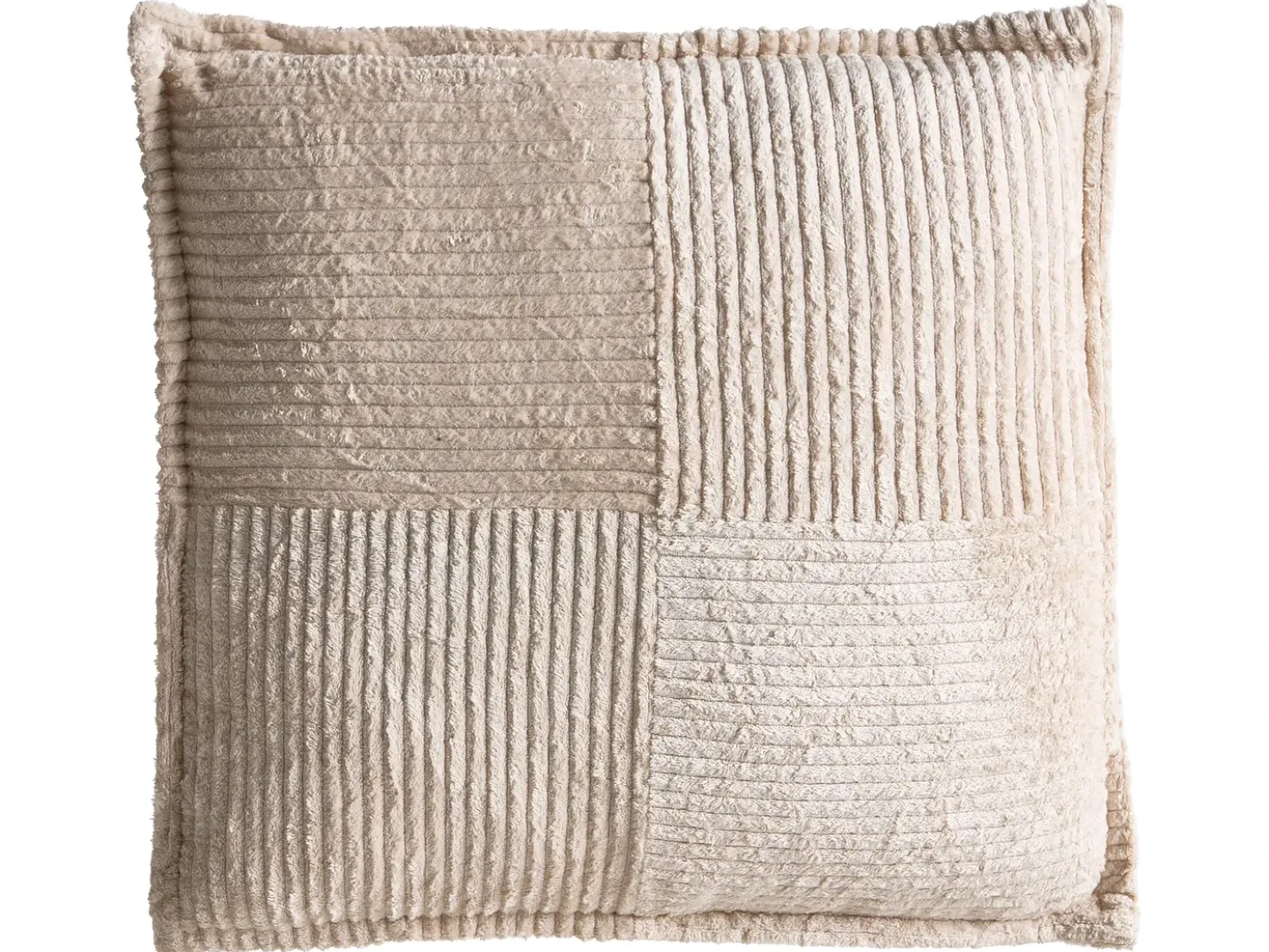 Sæt af 2 pyntepuder MARANTA Fløjl 30 x 30 cm 45 x 45 cm Lys Beige Ensfarvet
