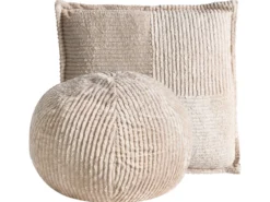 Sæt af 2 pyntepuder MARANTA Fløjl 30 x 30 cm 45 x 45 cm Lys Beige Ensfarvet