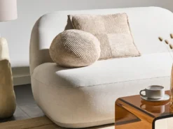 Sæt af 2 pyntepuder MARANTA Fløjl 30 x 30 cm 45 x 45 cm Lys Beige Ensfarvet