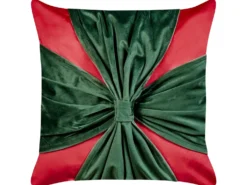 Sæt af 2 pyntepuder MARSHMALLOW Velour 45 x 45 cm Rød Julemønster