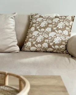 Sæt af 2 pyntepuder NOTELEA Bomuld 45 x 45 cm Beige Blomstermønster