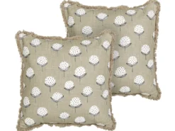 Sæt af 2 pyntepuder PSILOTALES Bomuld 45 x 45 cm Beige Blomstermønster