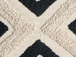 Sæt af 2 pyntepuder SARACA Bomuld 45 x 45 cm Sort/beige Geometrisk mønster