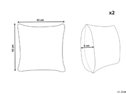Sæt af 2 pyntepuder SAVINA Bomuld 45 x 45 cm Hvid Blomstermønster