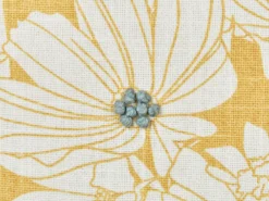 Sæt af 2 pyntepuder SCIRPUS Bomuld 45 x 45 cm Gul Blomstermønster