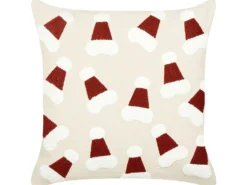 Sæt af 2 pyntepuder SUGARPLUM Bomuld 45 x 45 cm Lys Beige Julemønster
