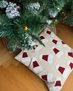 Sæt af 2 pyntepuder SUGARPLUM Bomuld 45 x 45 cm Lys Beige Julemønster