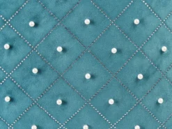 Sæt af 2 pyntepuder YARROW Velour 45 x 45 cm Blågrøn Geometrisk mønster