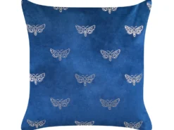 Sæt af 2 pyntepuder YUZURI Velour 45 x 45 cm Navy Blå Dyremønster