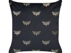 Sæt af 2 pyntepuder YUZURI Velour 45 x 45 cm Sort Dyremønster