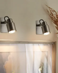 Sæt af 2 spotlight-lamper BONTE Sølv Metal Justerbar