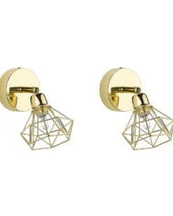 Sæt af 2 spotlight-lamper ERMA Guld Metal Justerbar