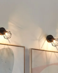 Sæt af 2 spotlight-lamper ERMA Sort Metal Justerbar
