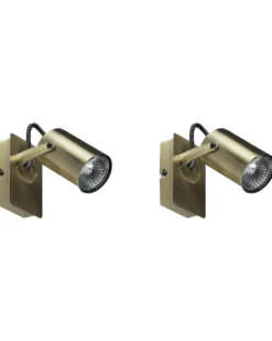 Sæt af 2 spotlight-lamper KLIP Messing Metal Justerbar