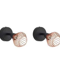 Sæt af 2 spotlight-lamper VOLGA Sort Metal Justerbar