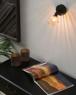 Sæt af 2 spotlight-lamper VOLGA Sort Metal Justerbar