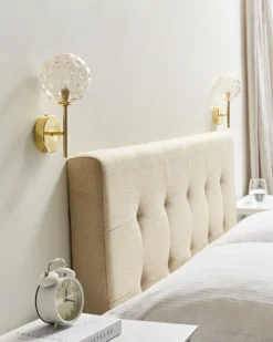 Sæt af 2 væglamper ANADYR Beige Glas