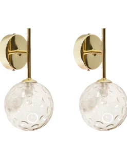 Sæt af 2 væglamper ANADYR Beige Glas