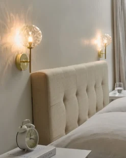 Sæt af 2 væglamper ANADYR Beige Glas