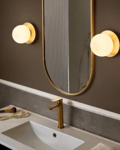 Sæt af 2 væglamper BOUBLE Guld Metal