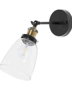 Sæt af 2 væglamper LOVAT Transparent Sort Metal Justerbar