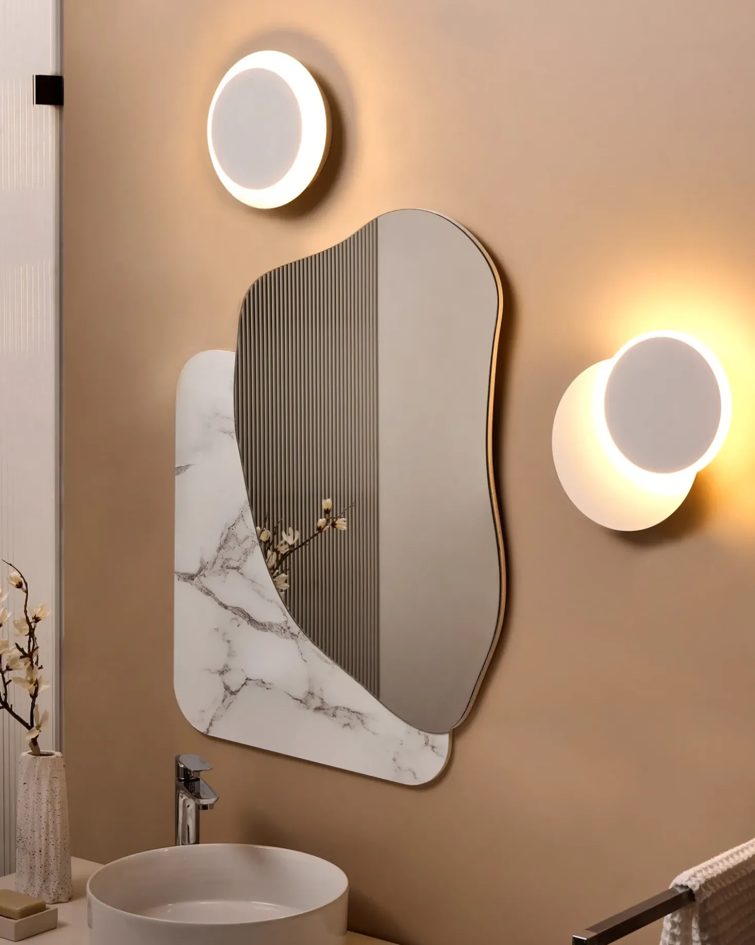 Sæt af 2 væglamper SEMNON Hvid Metal LED