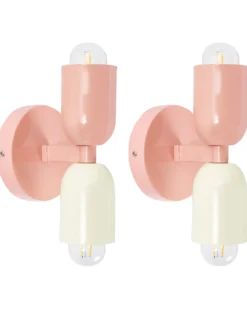 Sæt af 2 væglamper TOPI Pastellrosa Metal