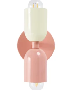 Sæt af 2 væglamper TOPI Pastellrosa Metal