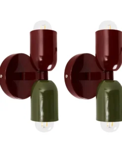 Sæt af 2 væglamper TOPI Rood/groen Metal