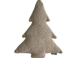 Sæt med 3 dekorative puder WINTERLAND Boucle 30 x 35 cm 45 x 25 cm Brungrå Julemønster