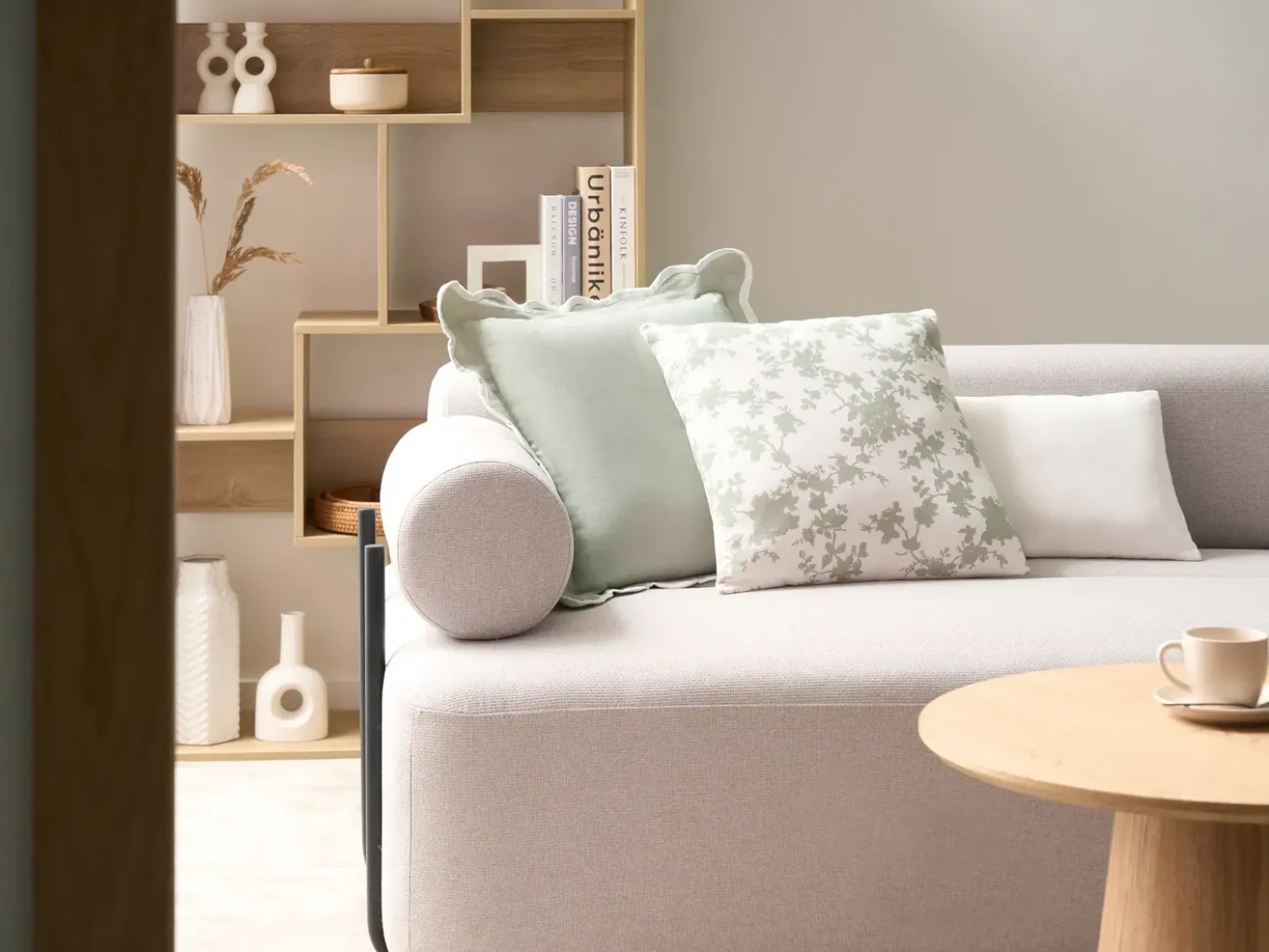 Sæt med 3 dekorative puder CANARIUM Bomuld 30 x 50 cm 45 x 45 cm Grøn Ensfarvet