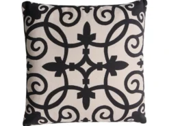 Sæt med 3 dekorative puder MERBAU Bomuld 45 x 45 cm Sort/beige Abstraktmønster