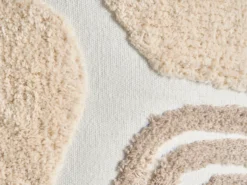 Sæt med 3 dekorative puder ALSTONIA Bomuld 30 x 50 cm 45 x 45 cm Beige Abstraktmønster